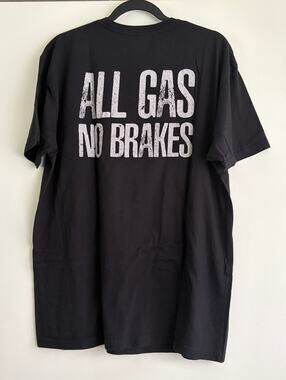No Donuts NY All Gas No Brakes Black Gym Tee XL Worn Cracked Graphic